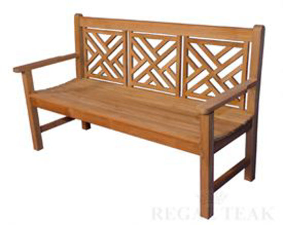 Picture of Teak Chippendale Bench 5ft