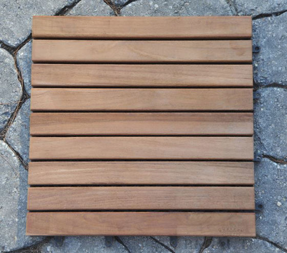 Picture of Teak Tiles Slat Style 12 X 12 X 1.5 Box of 10