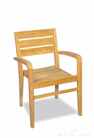 Picture of Teak Ventura Stacking Chair with arms