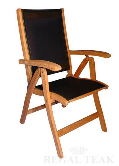 Picture of Teak Recliner Sling fabric Black