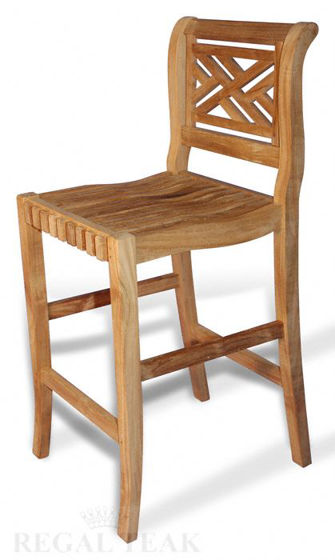 Picture of Teak Chippendale Bar Chair